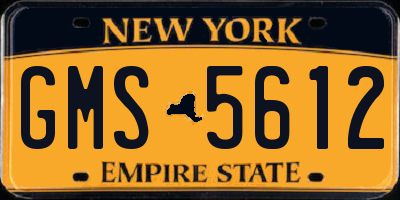 NY license plate GMS5612