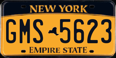 NY license plate GMS5623