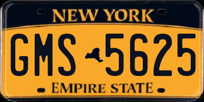 NY license plate GMS5625