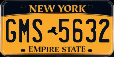 NY license plate GMS5632