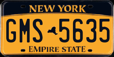 NY license plate GMS5635