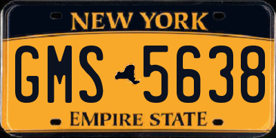 NY license plate GMS5638