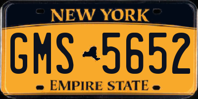 NY license plate GMS5652