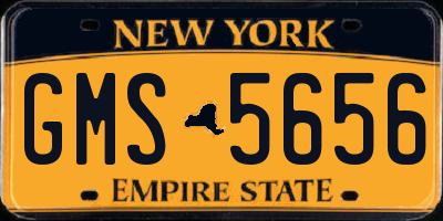 NY license plate GMS5656
