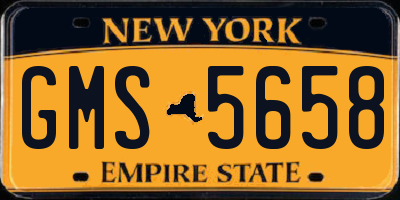 NY license plate GMS5658