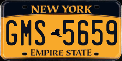 NY license plate GMS5659
