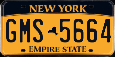 NY license plate GMS5664