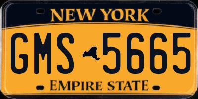 NY license plate GMS5665