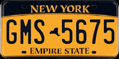 NY license plate GMS5675