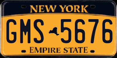 NY license plate GMS5676