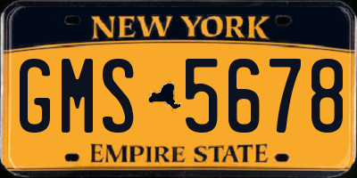 NY license plate GMS5678