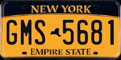 NY license plate GMS5681