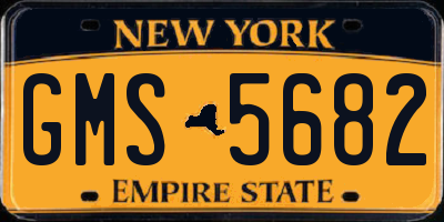 NY license plate GMS5682