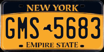 NY license plate GMS5683