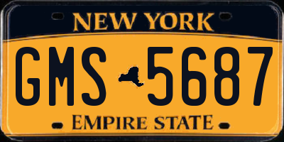 NY license plate GMS5687