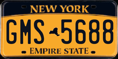 NY license plate GMS5688