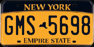 NY license plate GMS5698