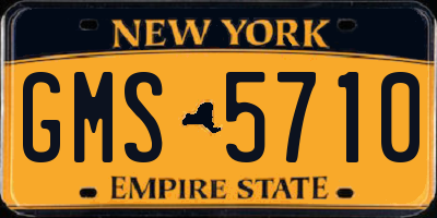 NY license plate GMS5710