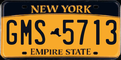 NY license plate GMS5713