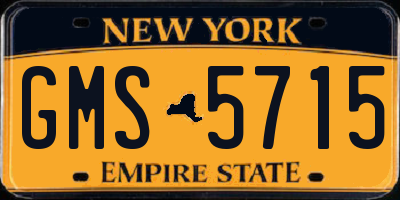 NY license plate GMS5715