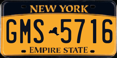 NY license plate GMS5716
