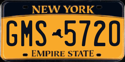 NY license plate GMS5720