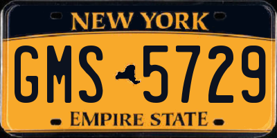 NY license plate GMS5729