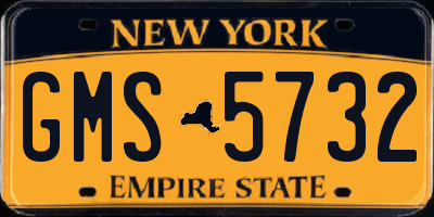 NY license plate GMS5732