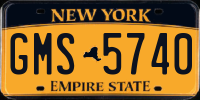 NY license plate GMS5740