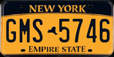 NY license plate GMS5746