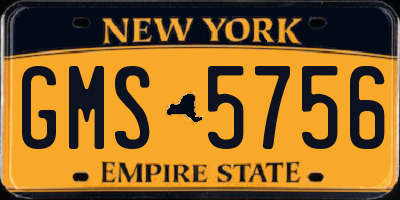 NY license plate GMS5756