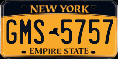 NY license plate GMS5757