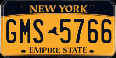 NY license plate GMS5766