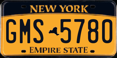 NY license plate GMS5780