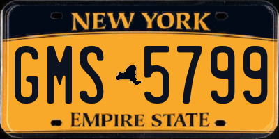 NY license plate GMS5799