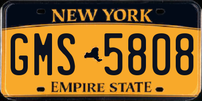 NY license plate GMS5808