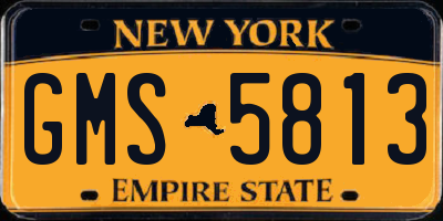 NY license plate GMS5813