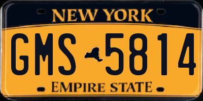 NY license plate GMS5814