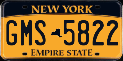 NY license plate GMS5822