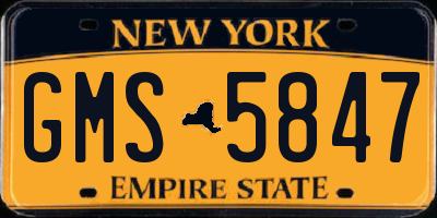 NY license plate GMS5847