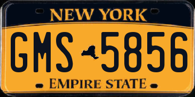 NY license plate GMS5856