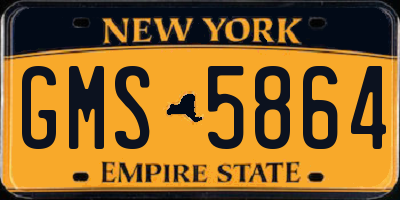 NY license plate GMS5864