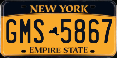 NY license plate GMS5867