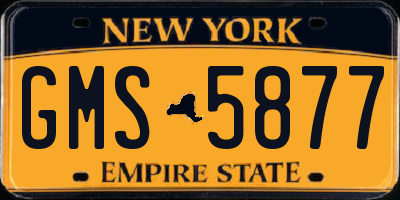NY license plate GMS5877