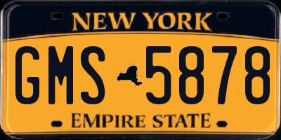 NY license plate GMS5878