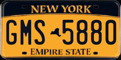 NY license plate GMS5880