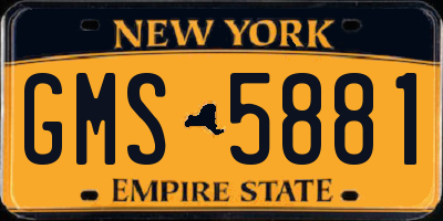 NY license plate GMS5881