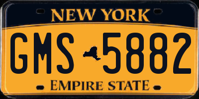 NY license plate GMS5882