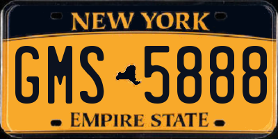 NY license plate GMS5888