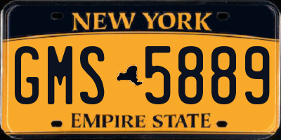 NY license plate GMS5889
